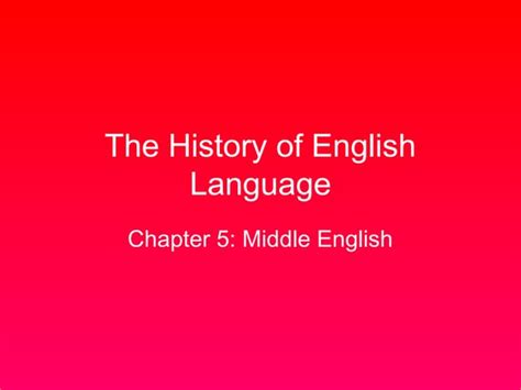 Short History of the english language 