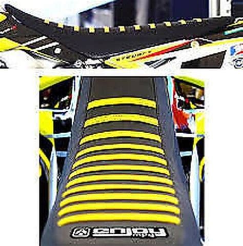 Suzuki Rmz Ribbed Gripper Seat Cover Black Yellow Ribs