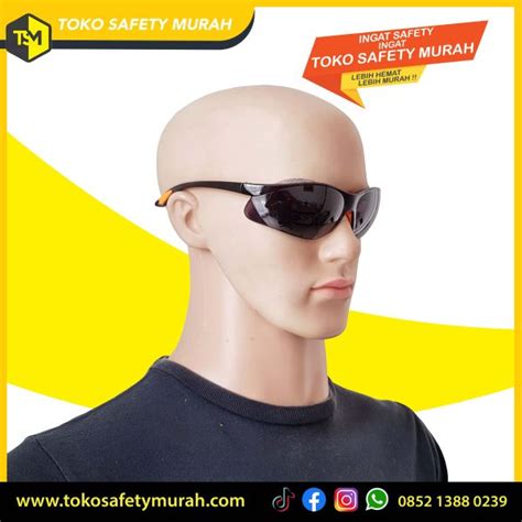 Kacamata Safety Fashion Black Smoke Kaca Mata Kerja Las Proyek