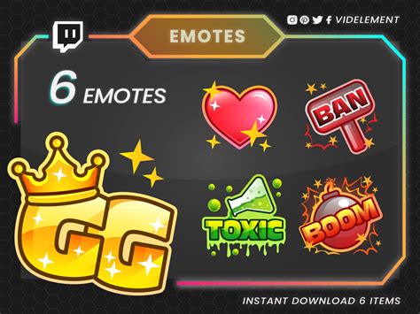 Twitch Emote Pack Twitch Text Emote Twitch GG Emote Twitch - Etsy