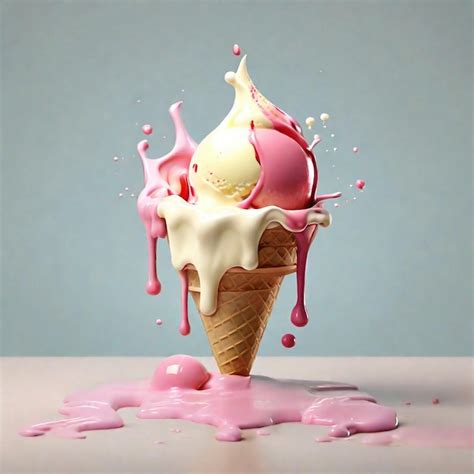 Melting ice cream | Premium AI-generated image