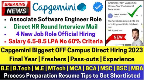 Capgemini Off Campus Drive Batch Capgemini Direct Hr