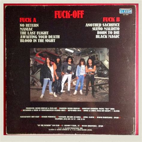 Fuck Off Another Sacrifice 1988 Claxon Productions