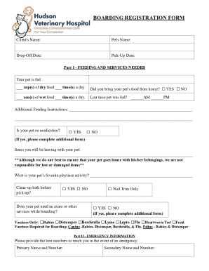 Fillable Online Hvh Boarding Registration Form Fax Email Print PdfFiller