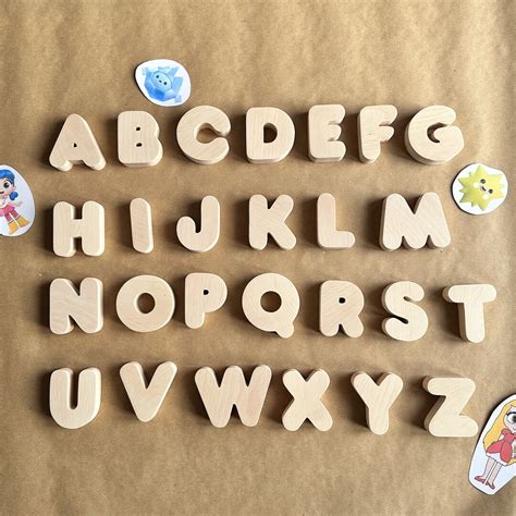 Wooden Magnetic Alphabet Letters Set, Bold Uppercase Alphabet English ...