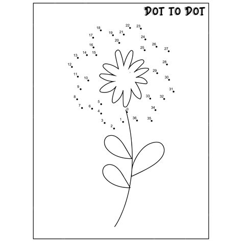Ligue Os Pontos Flor - Flor ligue os pontos atividades | Vetor Premium