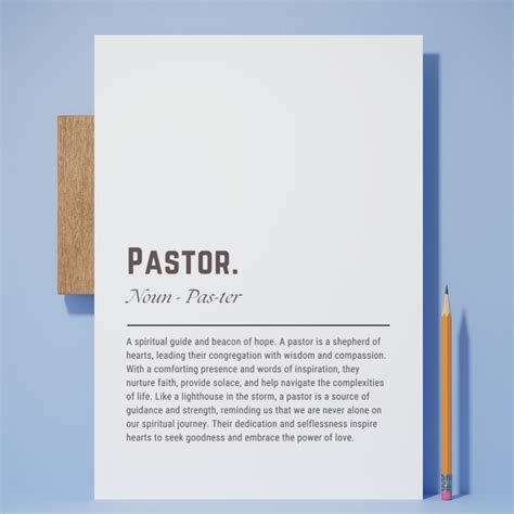 Pastor Definition Print Black White Minimal Wall Art Best Pastors