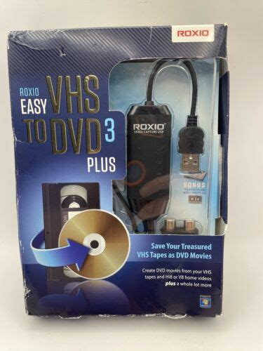 New Open Box Roxio Easy Vhs To Dvd Plus Converter Transfer Old