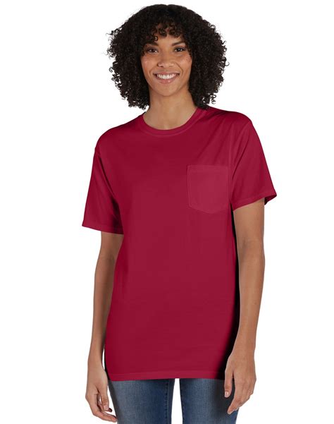 Hanes Unisex Garment Dyed Cotton Pocket T Shirt