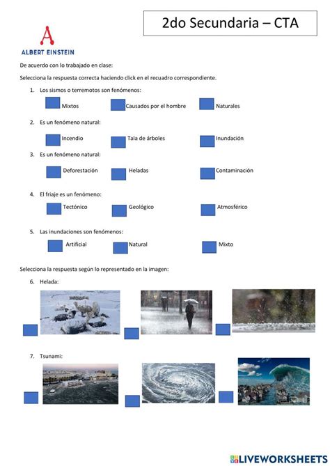 Fenómenos Naturales Free Exercise Live Worksheets