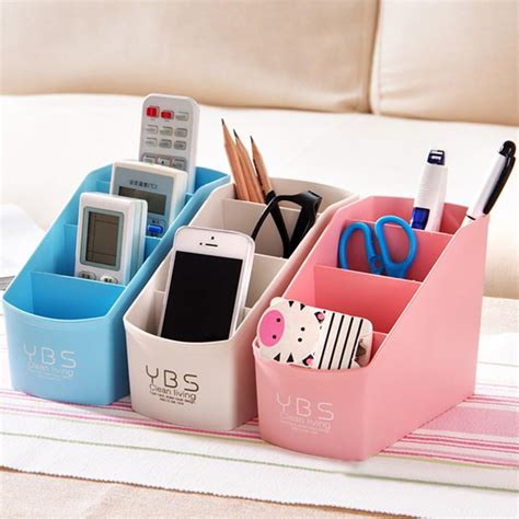 Buy OUNONA Plastic Desktop Storage Organizer Box Caddy 4 Compartments