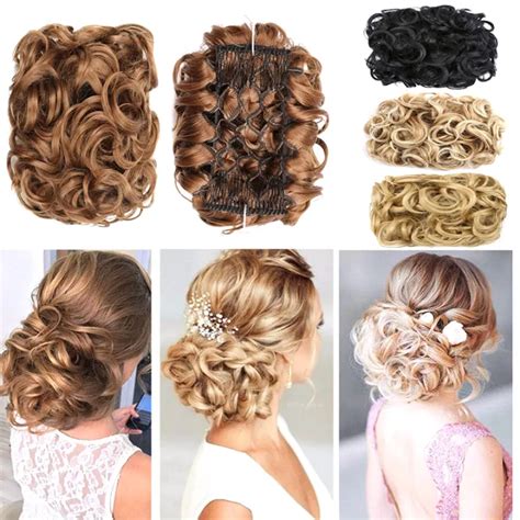 Comb Clip In Curly Hair Extension Synthetic Hair Pieces Chignon Women Updo Cover Hairpiece