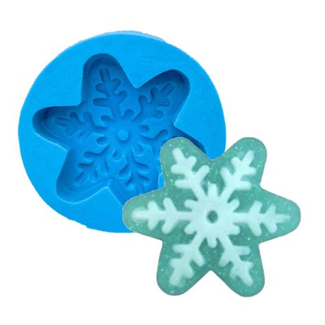 Molde De Silicone Floco De Neve Sabonete Vela Resina Biscuit Gesso