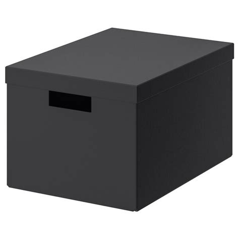 Tjena Boîte De Rangement Avec Couvercle Noir Ikea