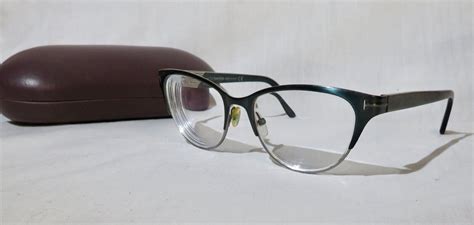 Tom Ford Italy Tf 5318 Eyeglasses 53 17 135 Green Metal And Iridescent Arms Ebay