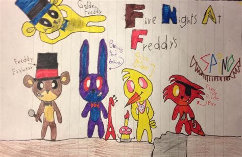 FNaF 1 characters by SpinoDrawman on DeviantArt