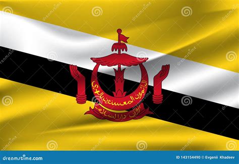 3d Waving Flag Of Brunei 10 Eps Stock Illustration Illustration Of