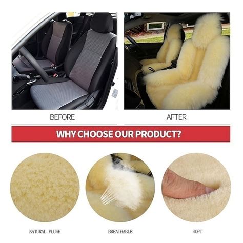 1pc New Sheepskin Fur Car Seat Cover Universal Wool Car Cushion Case