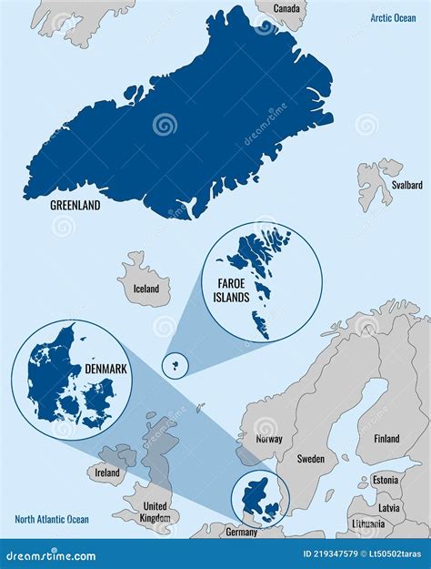 The Kingdom Of Denmark Map Administrative Divisions Denmark Vector