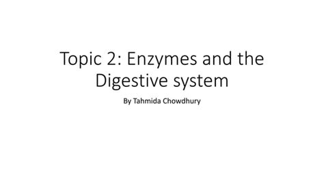 Aqa Unit 1 Enzymes And The Digestive System Ppt