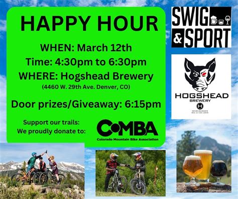 Swig and Sport Happy Hour MTN Bike Gear Giveaway! , Hogshead Brewery ...