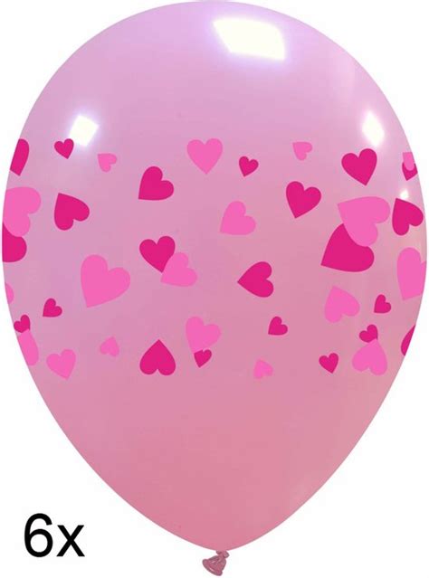 Roze Ballonnen Met Kleine Hartjes Stuks Cm Valentijn Liefde Bol