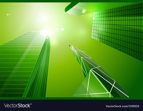 Green eco business city background Royalty Free Vector Image