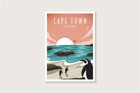 Penguin on Cape Town Beach Poster Graphic by DOMHOUZE · Creative Fabrica