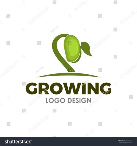 Growing Seed Logo Design Inspiration Stock Vector Royalty Free