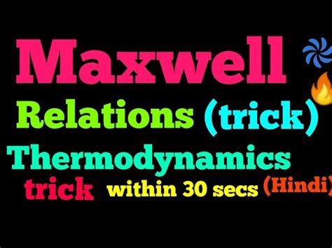 Maxwell Relations Trick Youtube