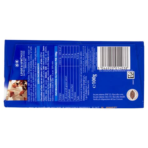 Lindt Gamme Bleue Tavoletta Cioccolato Al Latte Cuor Di Latte G