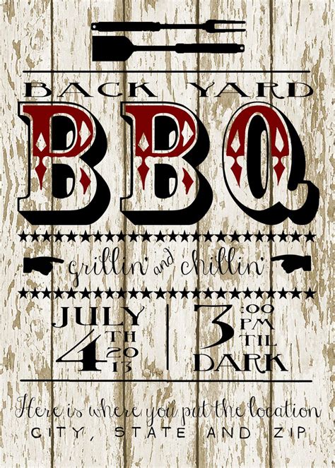 Bbq Party Invitations Fre Printable