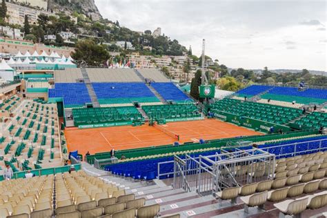 Clay Tennis Court Prepared for the Monte-Carlo Rolex Masters Finals ...