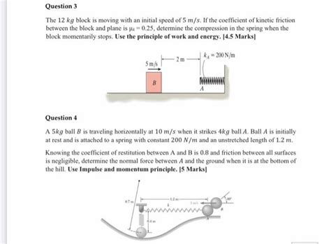 Solved The Kg Block Is Moving With An Initial Speed Of Chegg