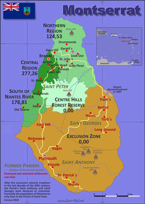 Map Montserrat Popultion Density By Administrative Division