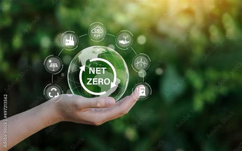 Net Zero Icon And Carbon Neutral Concept In The Hand For Net Zero