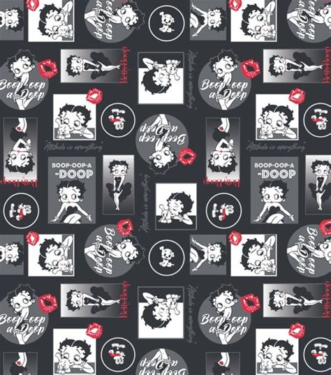 Betty Boop Classic 100 Cotton Print Fabric Material Etsy