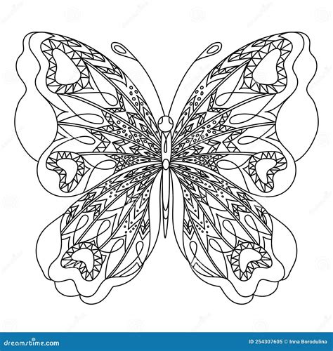 Butterfly Coloring Page In Zentangle Style Stock Vector The Best Porn