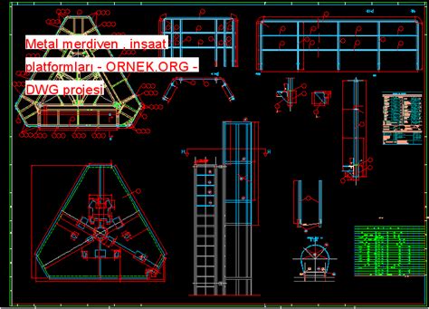 Proje Sitesi Metal merdiven inşaat platformları Autocad Projesi