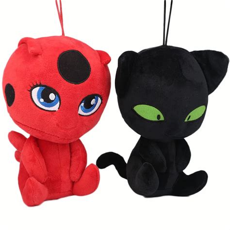 20CM Miraculous Ladybug and Cat Noir Peluche Toys Lady Bug Plagg Tikki ...