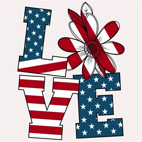 Premium Vector Love 4th Of July Sublimation Design