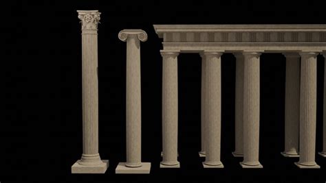 modelo 3d Paquete de columnas arquitectónicas clásicas Modelo 3D