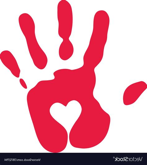 Handprint With Heart Svg