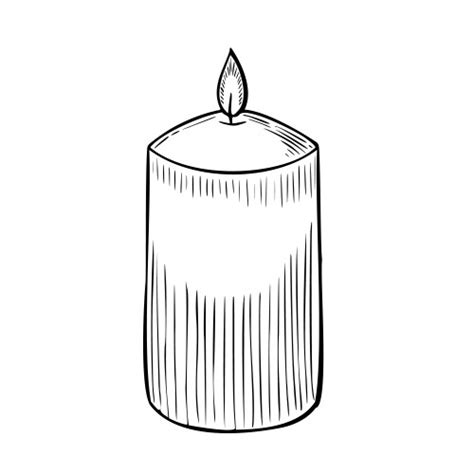 Ink Sketch Burning Candle Royalty Free Vector Image