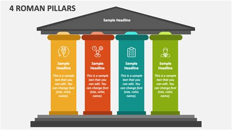 4 Roman Pillars PowerPoint Presentation Slides - PPT Template