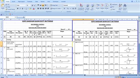 Bar Bending Schedule For Building Reinforcement Bar Bending Format