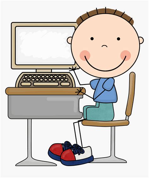 Computer Center Clipart Clip Art Library - Kid On Computer Clipart, HD ...