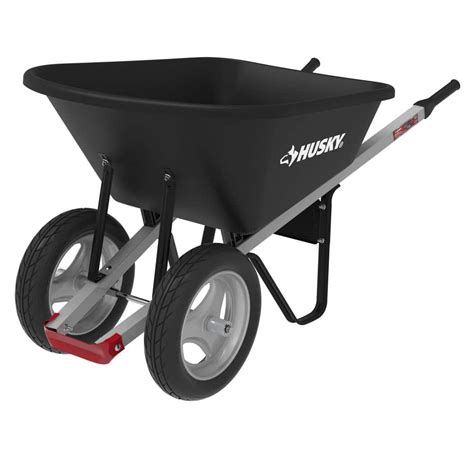 Husky 6 Cu Ft Poly Dual FF Wheelbarrow 35287 The Home Depot