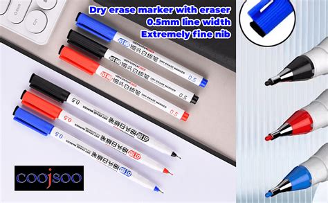 Amazon Coojsoo Dry Erase Marker Fine Tip With Eraser Mm Ultra