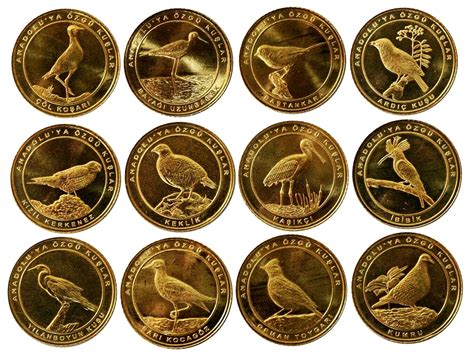 Turkey Anatolian Bird Pcs Set Kurus Unc Bronze Metal